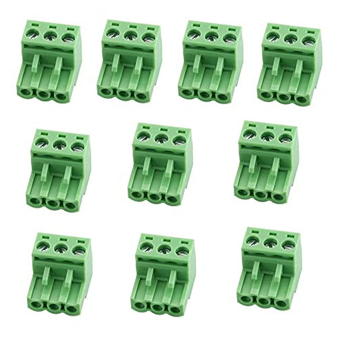 Luo QiuFa 10Pcs 3P Pluggable Terminal Blocks Connector Socket KF2EDG 5.08mm Pitch