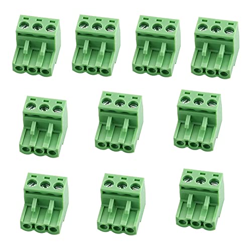 Luo QiuFa 10Pcs 3P Pluggable Terminal Blocks Connector Socket KF2EDG 5.08mm Pitch