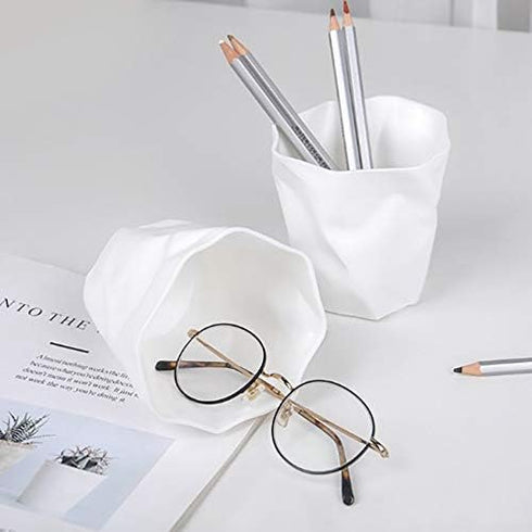 QDKVTNDJZ PP Multi-function Folding Pen Pencil Holder Decorative Desktop Holders Makeup Brush Office Stationery Storage
