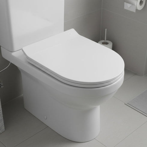 MinSha 17 14 inches, D-shaped/U-shaped toilet seat, x soft close silent cover, heavy-duty PP material, quick release