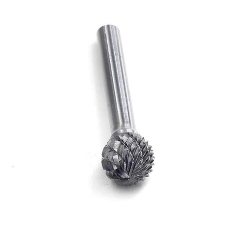 SD-5 Tungsten Carbide Burr Ball Shape Double Cut Rotary Burrs File, 1/2'' Cutter Dia, 1/4'' Shank Dia