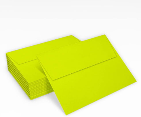 LUXPaper A7 Invitation Envelopes, Peel & Press, 5 1/4" x 7 1/4", Wasabi Green, 80lb Text, 50 Qty