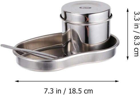 iplusmile 2set Medical Tray, Stainless Steel Instrument Tray with Jar and Tweezer, Tattoo Sterilizer Tool