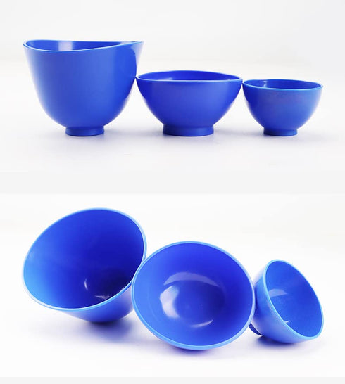Lab Flexible Alginate Rubber Mixing Bowls Small/Medium/Large for Plaster with One Spatula (3)