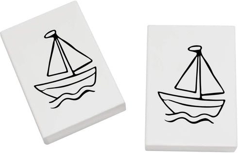 Azeeda 2 x 45mm 'Sail Boat Toy' Erasers/Rubbers (ER00049987)