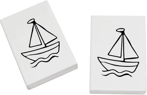 Azeeda 2 x 45mm 'Sail Boat Toy' Erasers/Rubbers (ER00049987)
