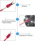 100Pcs Insulated Fork Spade Wire Connector SV1.25-3 Electrical Crimp Terminal U-Type 22-16AWG (Red)