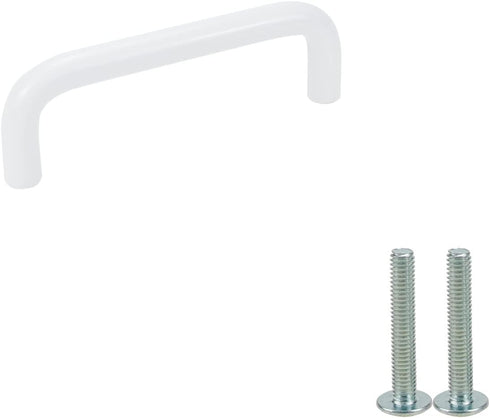 2Pcs 4.13" Arch Bow Cabinet Pull, Aluminum Closet Door Hardware Handle, Hole Dia.3.78"/96mm, White