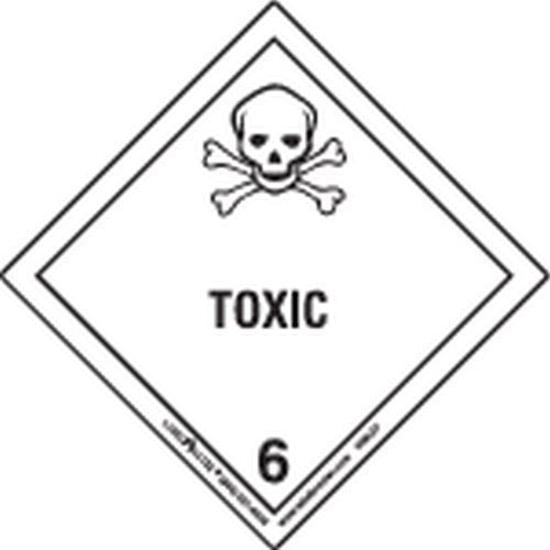 Labelmaster Toxic Worded Label, PVC-Free Film, Hazmat, 4" x 4" (Pack of 25)