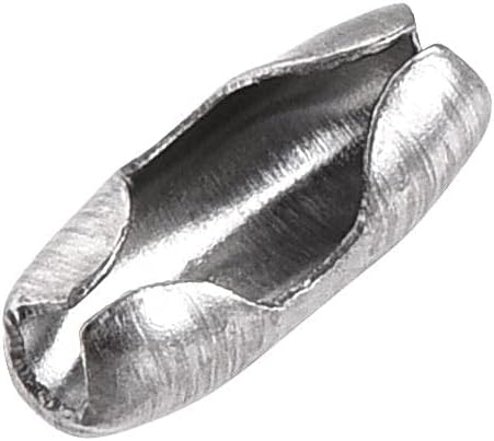 uxcell 100 Pack Ball Chain Connector, 2mm Stainless Steel Clasp Crimp Clips Link Connection