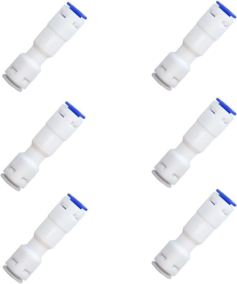 1/4" One Way Check Valve for Reverse Osmosis Water Filter, NSF Certified Plastic Quick Connect Fittings (6 pcs)