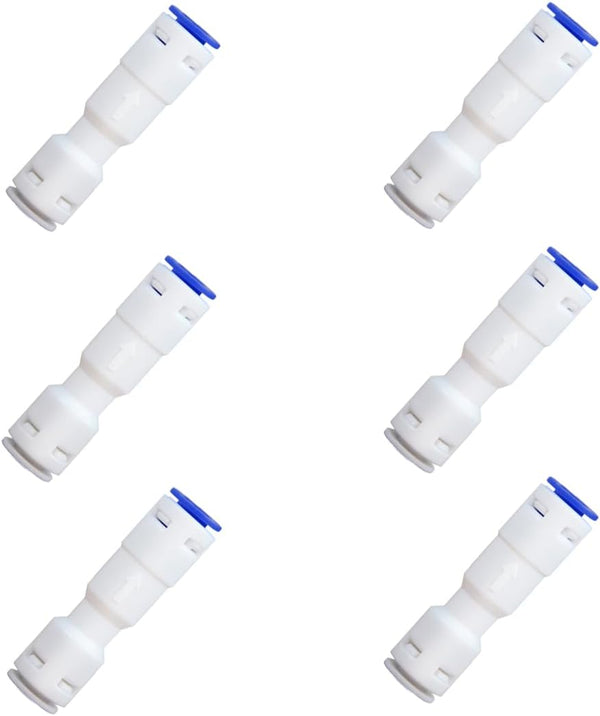 1/4" One Way Check Valve for Reverse Osmosis Water Filter, NSF Certified Plastic Quick Connect Fittings (6 pcs)