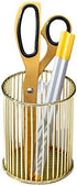 Gold Metal Pen Holder for Desk, Makeup Brushes Cup, Pencil Holders, Office & Home Organizer
