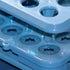 Globe Scientific Tube Rack with Grippers, 456925, Polypropylene, Autoclavable, Tube Ejector, for Up to 15mm Tubes, Blue, 50-Place
