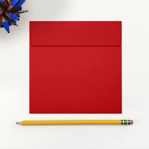 LUXPaper Square Invitation Envelopes, Peel & Press, 5 1/2" x 5 1/2", Ruby Red, 50 Qty