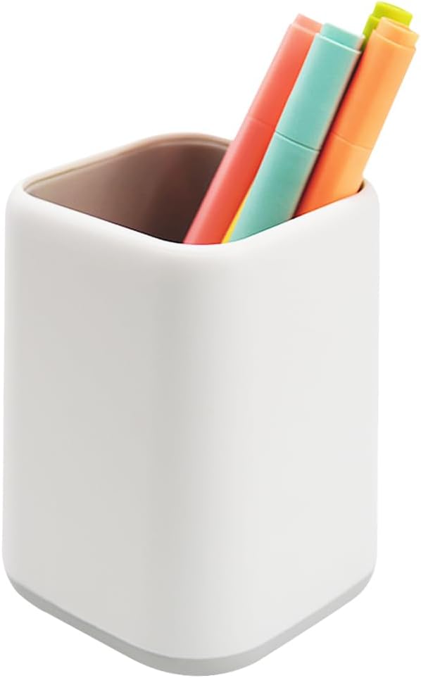 Desk Pen Holder Stand, Scandinavian Design Makeup Brush Organizer, Gray, for School, Home, Office