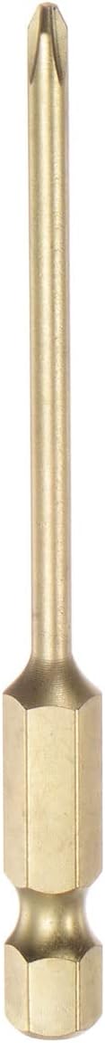 PH1 Phillips Head Screwdriver Drill Bit, 3" Length, 0.12" Dia, 1/4 Inch Hex Shank, S2 Steel Magnetic