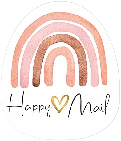 Easykart Happy Mail Gold Foil Boho Rainbow Stickers | 2 Inch, 500 pcs Decorative Envelope Sealing for Small Business