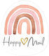 Easykart Happy Mail Gold Foil Boho Rainbow Stickers | 2 Inch, 500 pcs Decorative Envelope Sealing for Small Business
