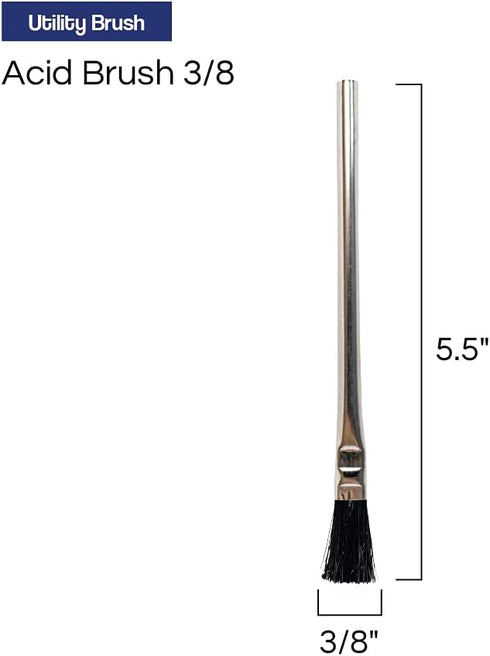 Pro Grade Acid Brushes, 72 Count, 3/8" Boar Hair Acid Flux Brushes
