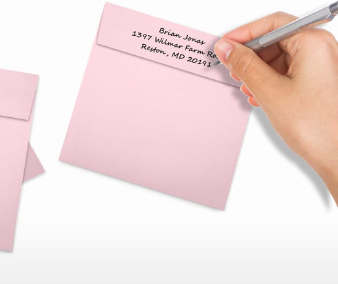 LUXPaper Candy Pink Square Invitation Envelopes | Peel & Press | 5 1/4" x 5 1/4" | 50 Qty | 80lb. Text