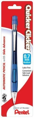 Pentel Quicker Clicker Automatic Pencil, 0.7mm, Transparent Barrel, Assorted Colors, 1 Pack (PD347BP-K6)