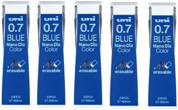 Uni NanoDia Color Mechanical Pencil Leads 0.7mm Blue, 5 Pack/total 100 Leads Value Set by uni