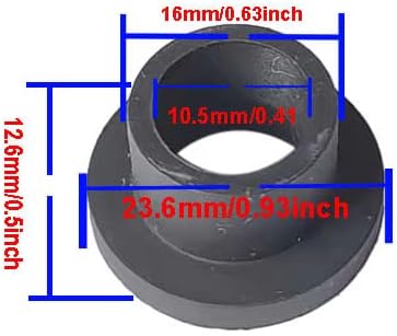 HORTIPOTS 1/2 Inch Top Hat Grommet, Pack of 25, Rubber Inside Diameter 12mm-13mm ID for Tubing