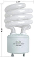 (Pack 4) 23 GU24 (100W T2 Bulb (2700K)) KOR of Watt Mini Spiral - Base - Equivalent) - Mini-Twist - CFL Light (Soft