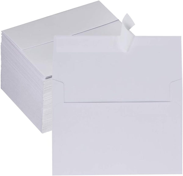 Supla 150 Pcs Bulk A2 Invitation Envelopes, White Peel & Press Self Seal, 4 3/8 x 5 3/4 for Wedding