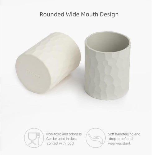 Pen Holder for Desk, Nordic Style Silicone Makeup Brush Organizer Cup, Multifunctional Office Supplies (Light Grey)