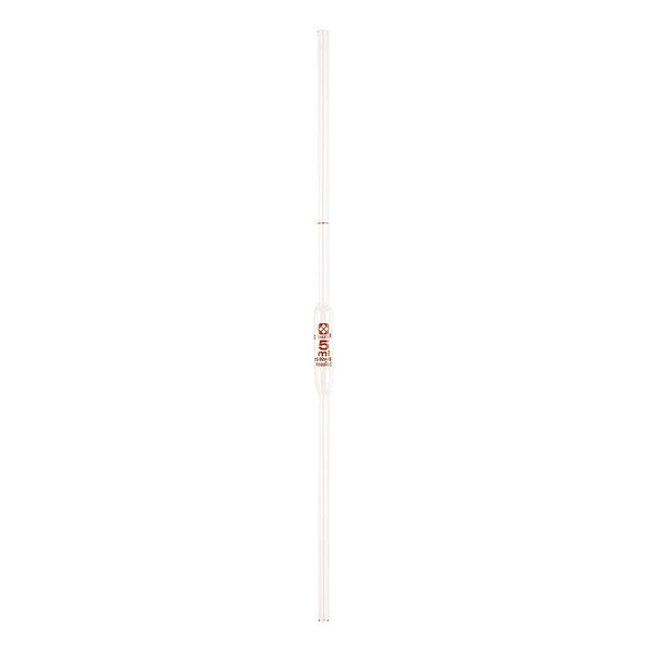 Sibata 2040-5-3MM 5mL Wide Tip Volumetric Pipet, Class B Reusable Glass, 3mm Tip Diameter, Pack of 12