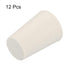 MECCANIXITY Rubber Tapered Plug, 12 Pieces, 14mm to 19mm Solid Test Tubes, White