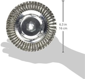 Mercer Industries 6" x 3/16" x 5/8"-11 Stringer Bead Wire Wheel, 020 Carbon Steel Wire