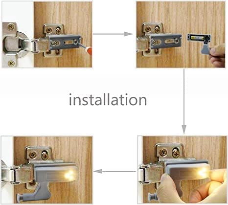LiXiongBao 9 Pack Closet Hinge LED Sensor Light -Smart Touch Induction Cabinet Light for Kitchen Cabinet Cupboard Night