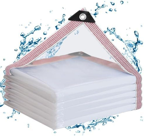 Clear Tarps Heavy Duty Waterproof 9x12FT,Clear Plastic Tarp with Grommets,Transparent PVC Vinyl