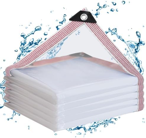 Clear Tarps Heavy Duty Waterproof 9x12FT,Clear Plastic Tarp with Grommets,Transparent PVC Vinyl