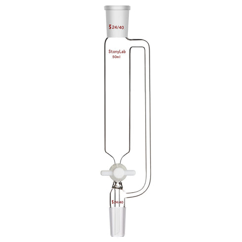 stonylab 50ml Pressure Equalizing Addition Funnel, Borosilicate Glass Dropping Funnel with PTFE Stopcock