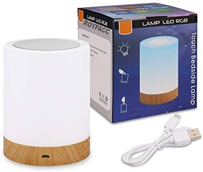 ROYFACC Dimmable Night Light Touch Sensor Lamp Bedside Table Lamp for Kids Bedroom Rechargeable Warm White Light