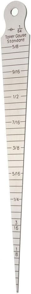 Taper Gage 1-15mm 1/32-5/8 Inch Stainless Steel Taper Welding Gauge, Inch & Metric Feeler Gap Measure Tool