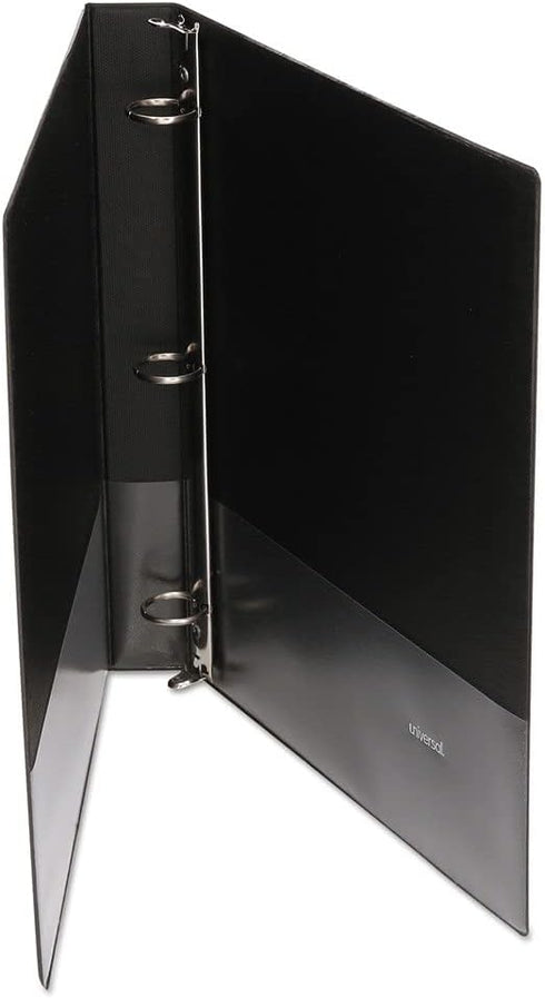 Universal Economy Non-View Round Ring Binder, Black, 0.5" Capacity, 3 Rings