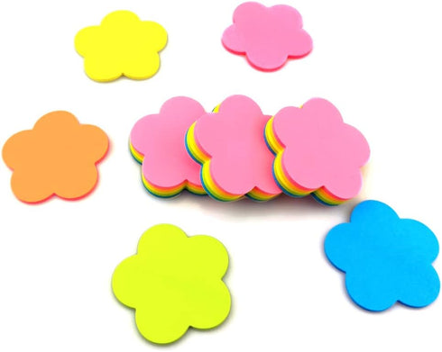 Mini Colorful Flower Shaped Sticky Notes, Cute Self-Stick Memo Pads Set for Office School (4 Pads 400 Sheets Total)