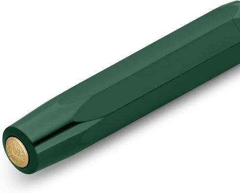 Kaweco CLASSIC SPORT Fountain Pen Green, 23 Carat Gold-Plated Steel Nib, Iridium Tip, 13 cm