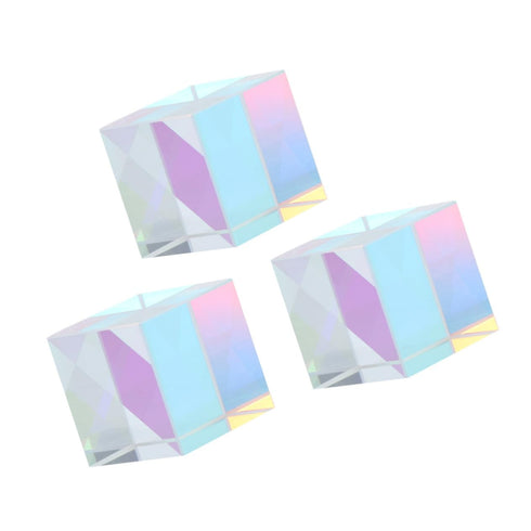 3sets 3pcs*3 Prism Cube Glass Cube for Light Refraction Experiment School Science Kit