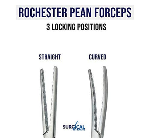 Set 2 10" SURGICAL ONLINE of Premium Quality Long Rochester Pean Hemostat Full Mouth Serration Forceps Straight