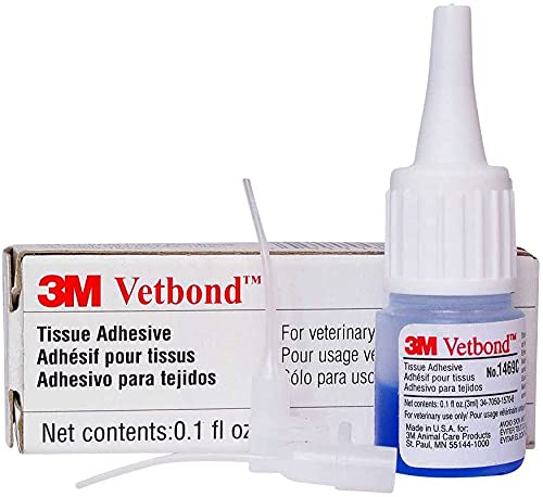 3M Vetbond Tissue Adhesive 0.1 oz (3 mL) Fast-Acting Veterinary Wound Glue