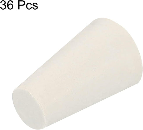 MECCANIXITY Rubber Tapered Plug 8mm to 13mm White Solid Test Tubes Bungs Stopper for Lab Home, 36 Pieces