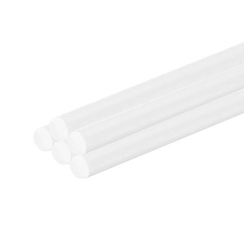 uxcell 5 Pcs White Plastic Rods 3 x 250mm, ABS Styrene Round Solid Bar for DIY Model Building and Architectural Model