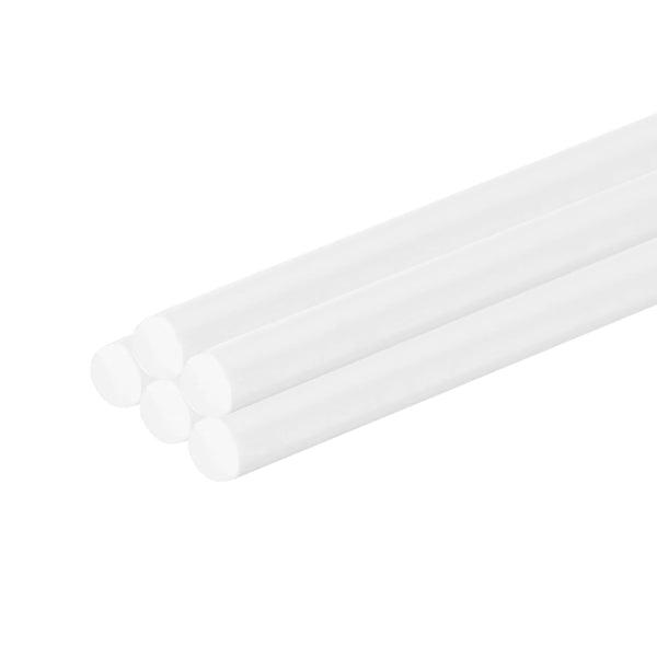 uxcell 5 Pcs White Plastic Rods 3 x 250mm, ABS Styrene Round Solid Bar for DIY Model Building and Architectural Model