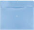 JAM PAPER Large Booklet Plastic Envelopes with Button & String Tie Closure - 12 x 18 - Blue - 12/Pack